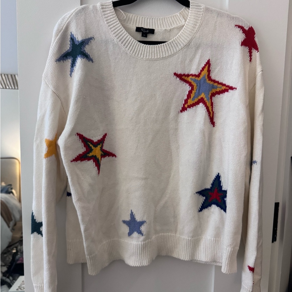 Star Patterned White Sweater - image 1